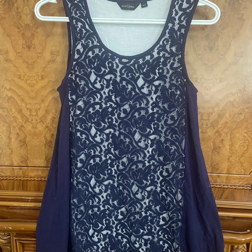 Elegant Navy Lace Women Top